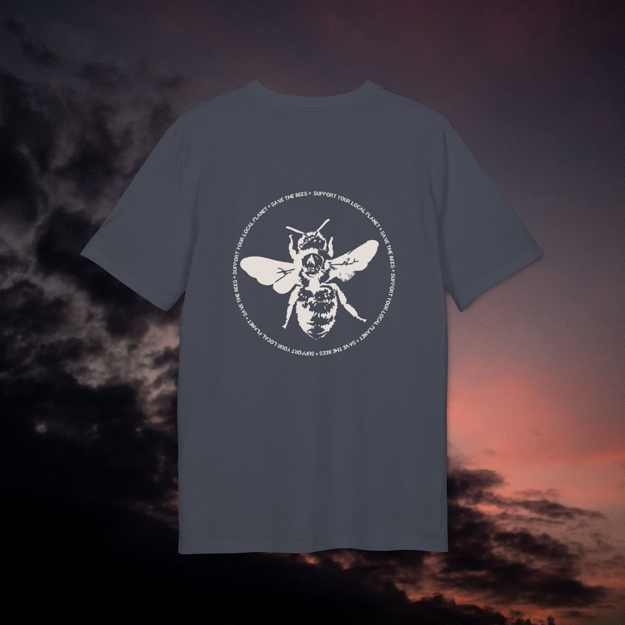 T-Shirt aus Bio-Baumwolle mit Biene Druck vorne und hinten
