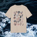 Muschel Natur Illustration, Maritimes Design T-Shirt aus Baumwolle Unisex mit Print vorne