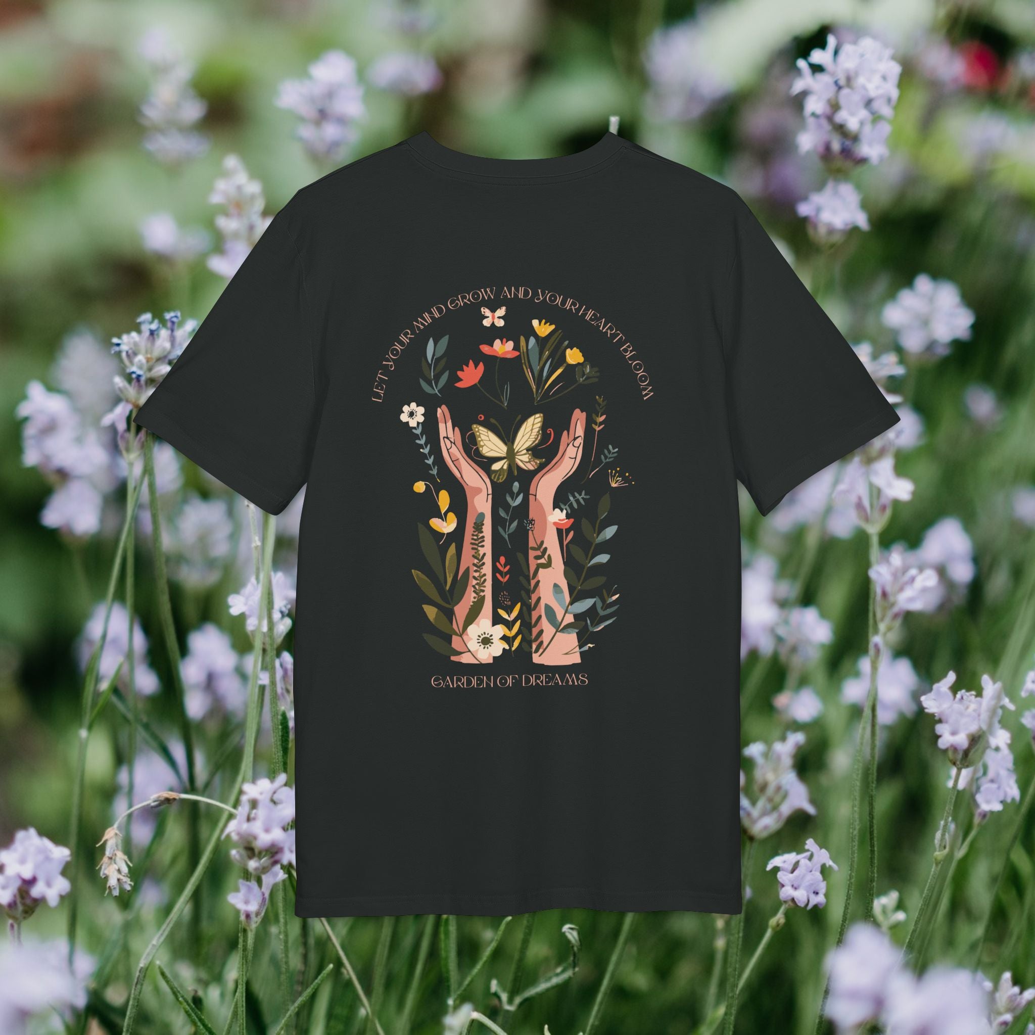 Spirituelles Wachstum Unisex Softstyle T-Shirt, Naturliebhaber Blumen Schmetterling T-Shirt, Achtsamkeit Positives Shirt