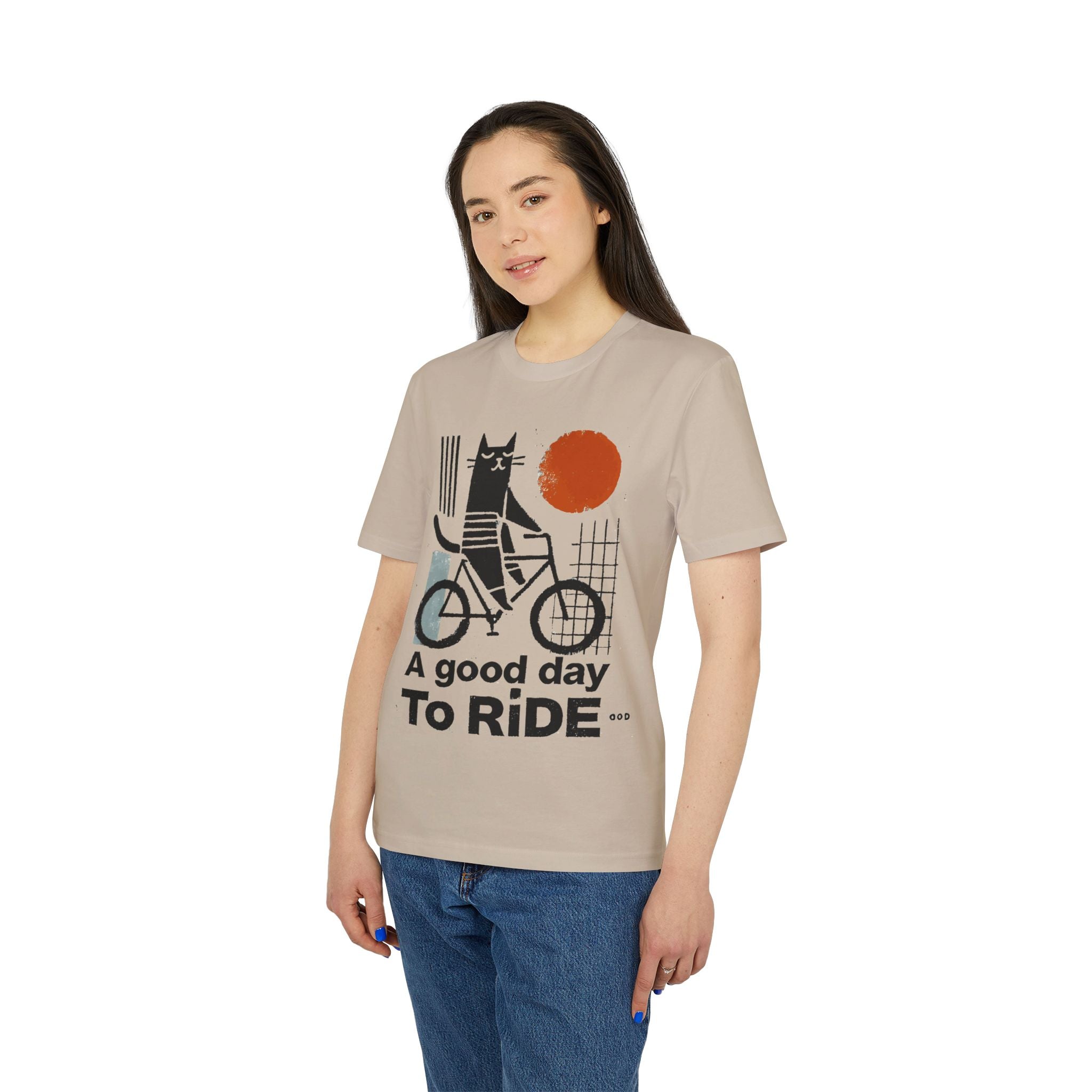 Lustiges Fahrrad T-Shirt - 'A Good Day to Ride' - Unisex Radfahrer Shirt mit Katze - Geschenk für Radsportler