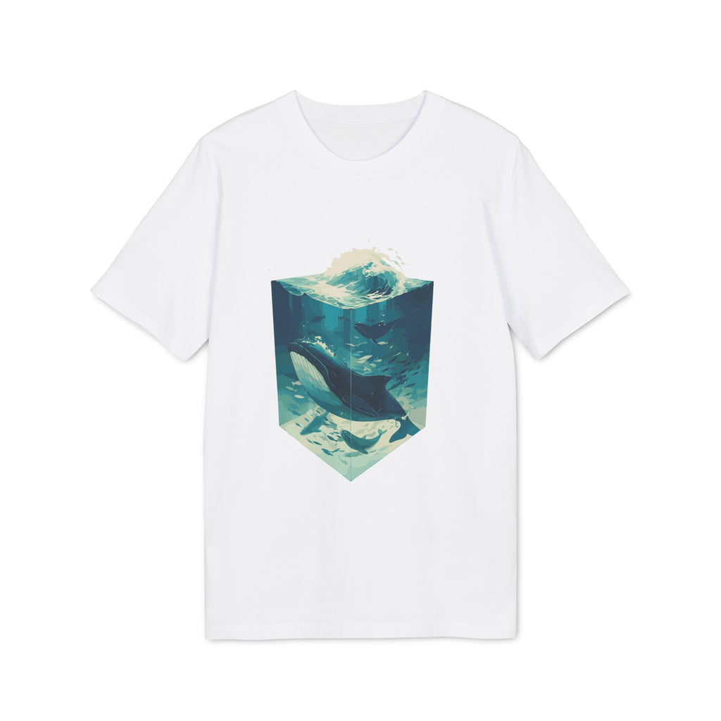 Blue whale, illustration, vintage inspired cotton t-shirt, unisex t-shirt