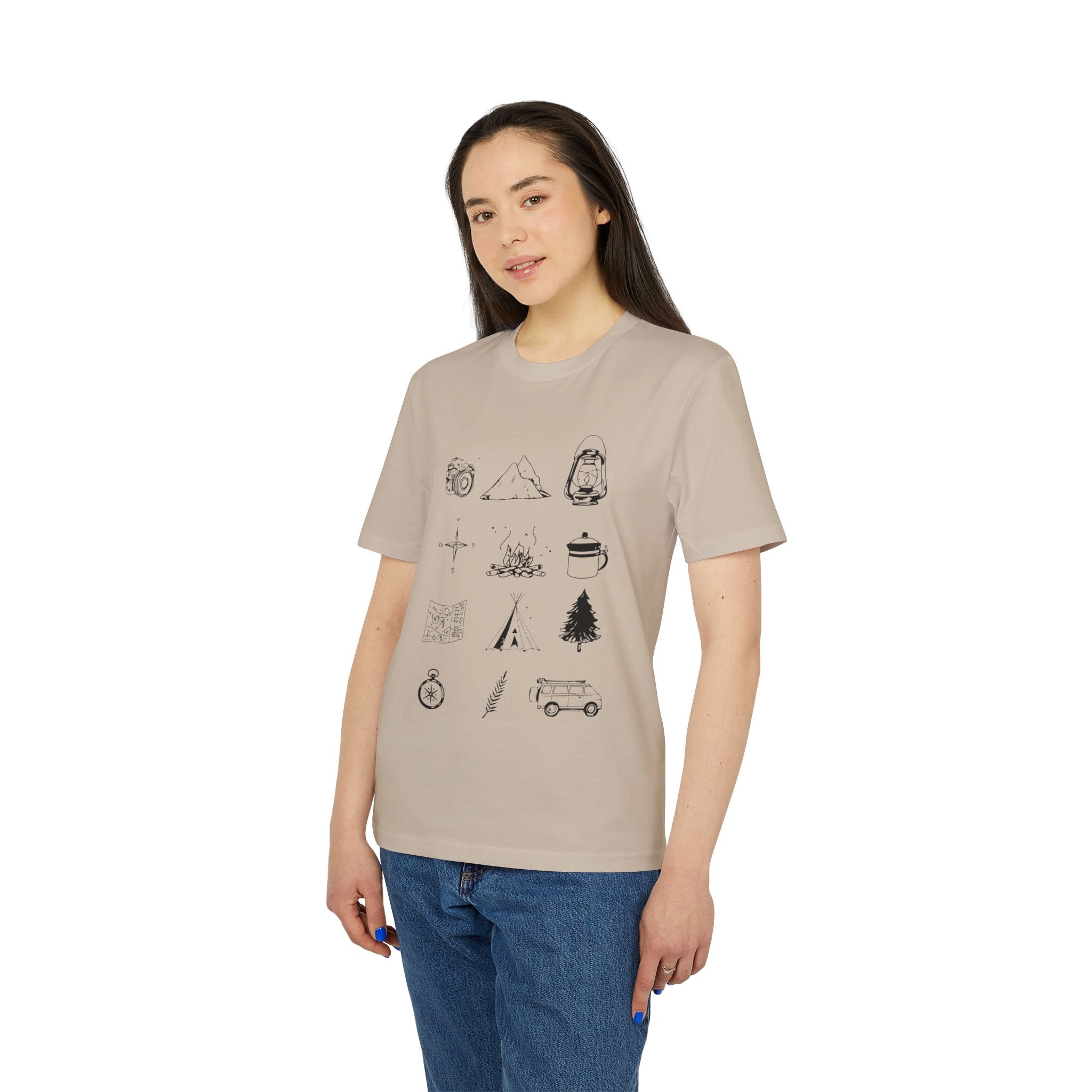 Camping Essentials Outdoor Shirt, Sommer-Grafik-T-Shirt, Vintage-inspiriertes Baumwoll-T-Shirt, Unisex-T-Shirt